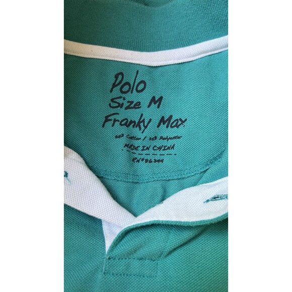 Men's Polo Franky Max Shirt Big Pony Number 9 Size Medium Teal White Embroidery - Picture 6 of 6